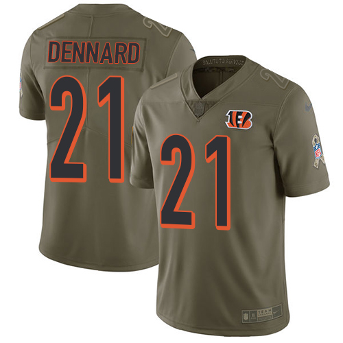 Nike Bengals #21 Darqueze Dennard Olive Men's Stitched NFL Limited Salute To Service Jersey - Click Image to Close